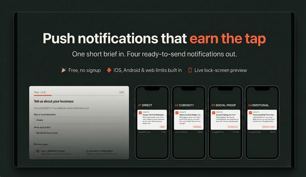 Push notification generator